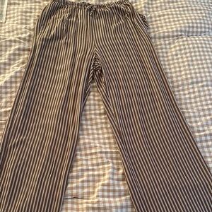 Bershka Striped Brown Pants